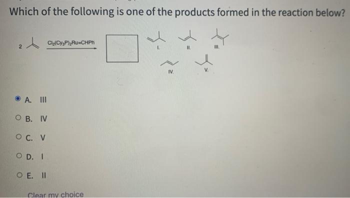Solved Which of the following is one of the products formed | Chegg.com