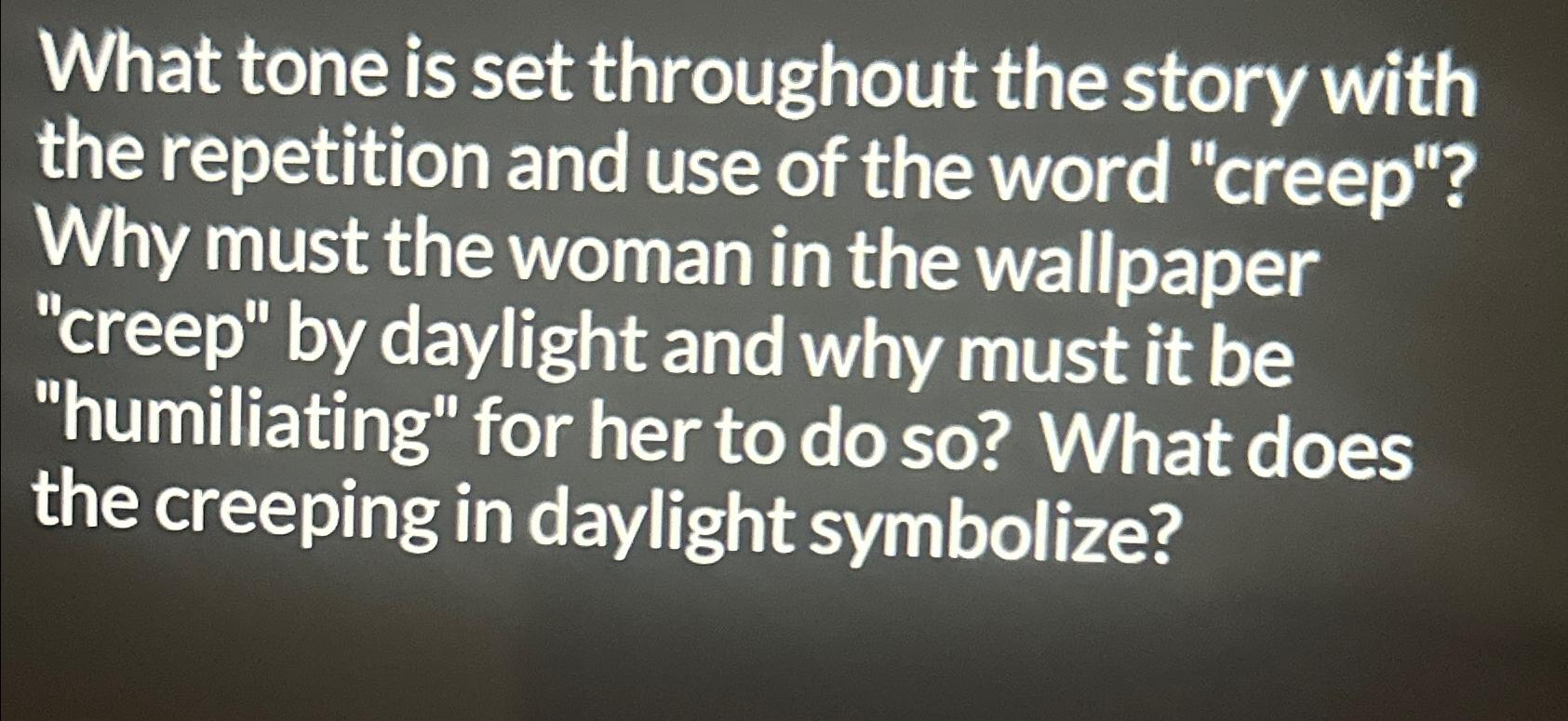 Solved What tone is set throughout the story with the