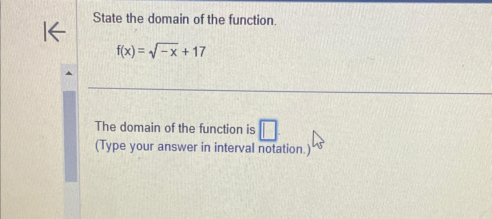 the domain of the function f x gmat