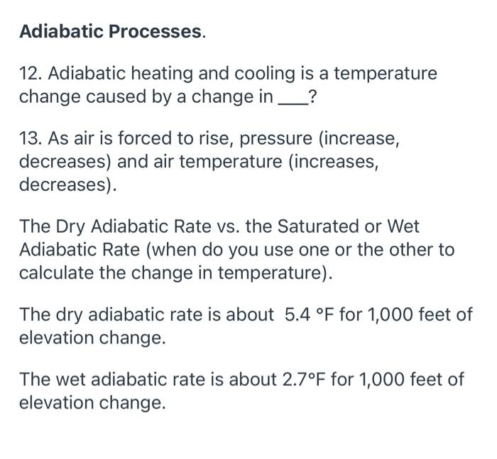 Solved Adiabatic Processes. 12. Adiabatic heating and