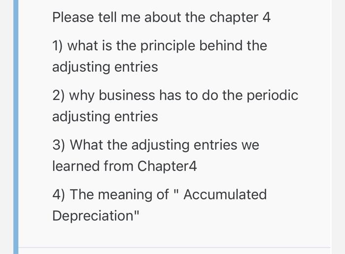 Solved Please Tell Me About The Chapter 4 1) What Is The | Chegg.com