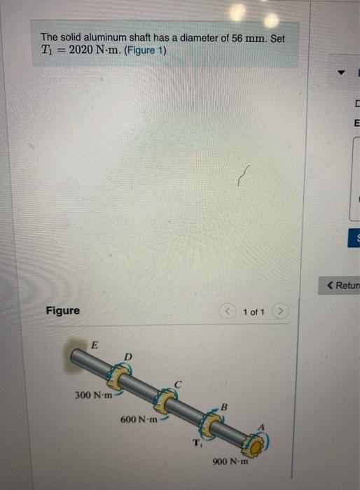 Solved The solid aluminum shaft has a diameter of 56 mm. Set | Chegg.com