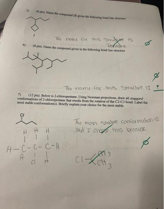 Solved 5) (8 pts). Name the compound (J) given the following | Chegg.com
