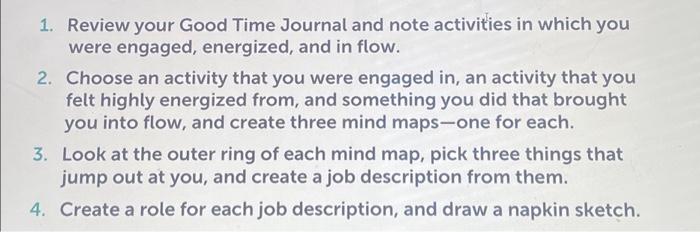 Solved 1. Review your Good Time Journal and note activities | Chegg.com