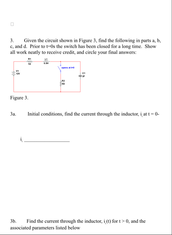Solved Given the circuit shown in Figure 3, ﻿find the | Chegg.com