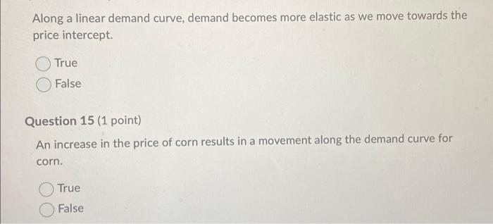 Solved Along a linear demand curve, demand becomes more | Chegg.com