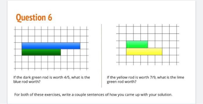 Solved Question 6 If the dark green rod is worth 4/5, what | Chegg.com