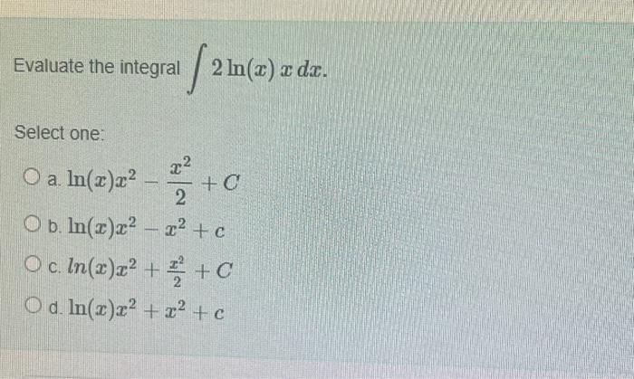 integration of ln x x 2