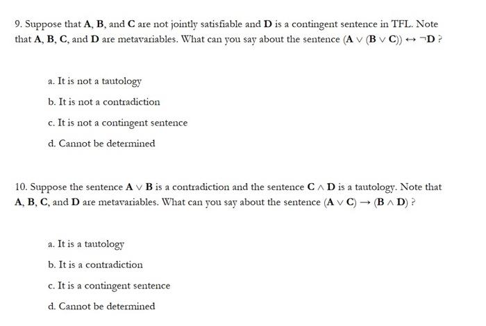 Solved 9. Suppose that A, B, and C are not jointly | Chegg.com