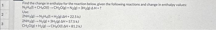 enthalpy change of the reaction is represented by