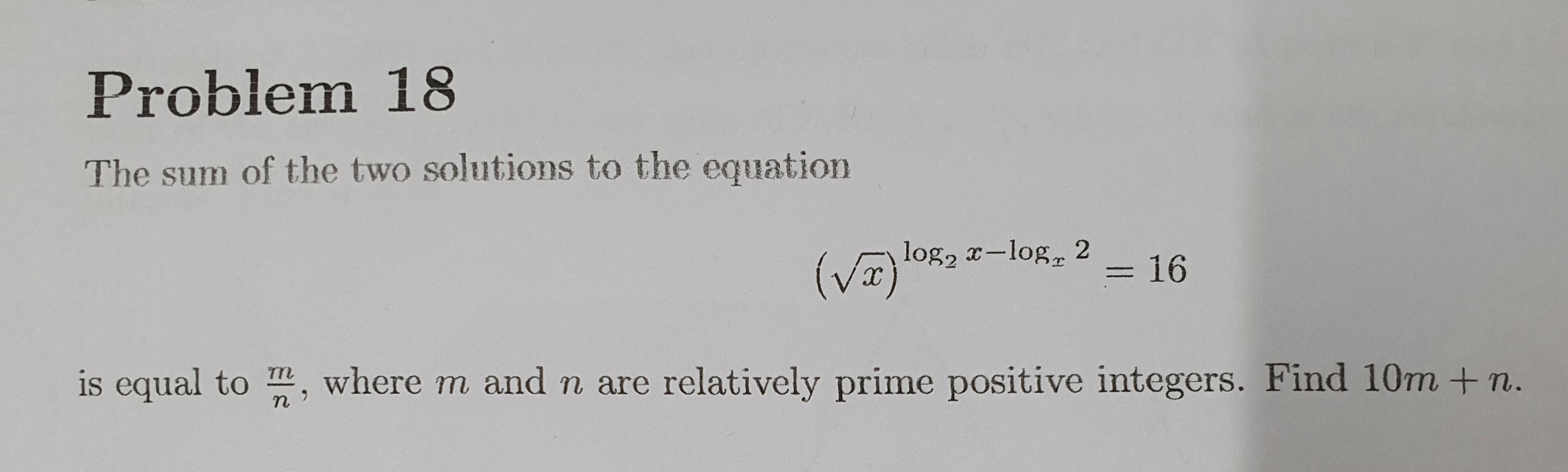 Solved Problem 18The Sum Of The Two Solutions To The Chegg solved-problem-18the-sum-of-the-two-solutions-to-the-chegg