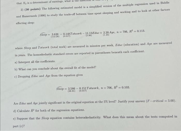 that-x2-is-a-determinant-of-earnings-what-is-2-30-chegg