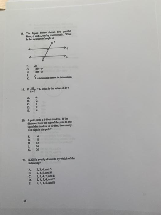 Solved 1. The figure below shows two parallel lines, and cut | Chegg.com