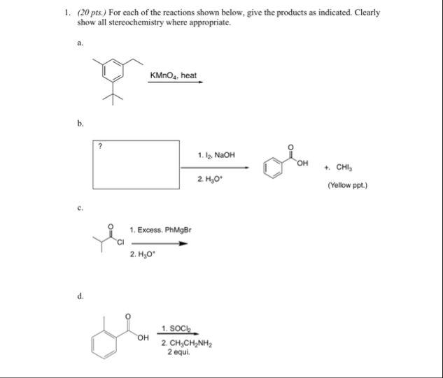 Solved For each of the reactions shown below, give the | Chegg.com