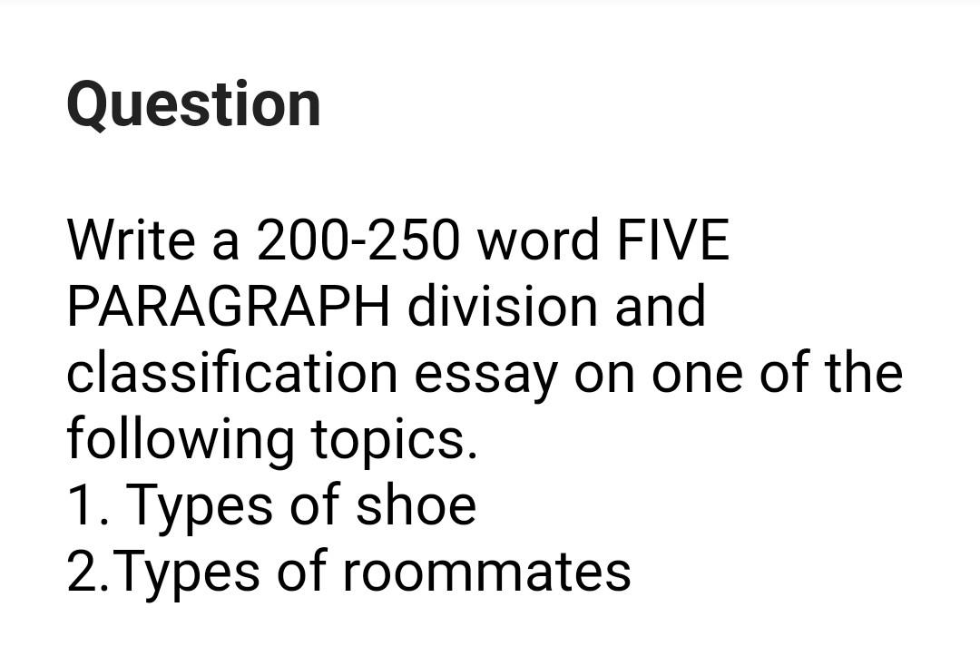 Shoe classification essay image