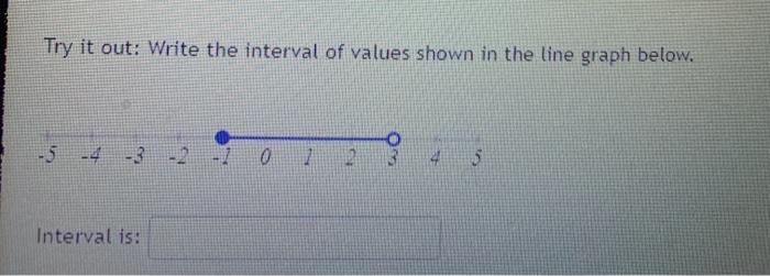 Solved Try it out: Write the interval of values shown in the | Chegg.com