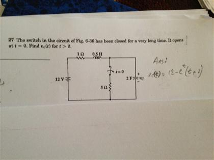 Solved The switch in the circuit of Fig. 6-36 has been | Chegg.com
