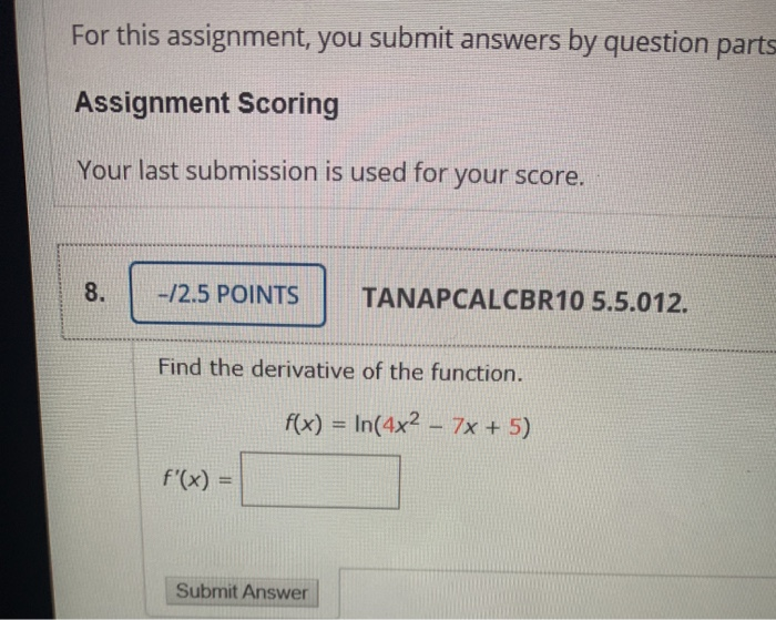 Solved For this assignment, you submit answers by question | Chegg.com