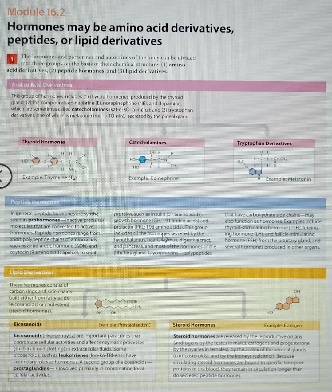 Solved Read about steroid hormones in Mods. 16.2,16.10, and | Chegg.com