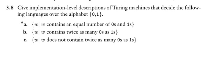 Solved 3.8 Give Implementation-level Descriptions Of Turing | Chegg.com