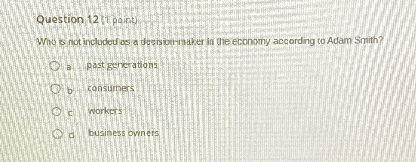 Solved Question 12 (1 ﻿point)Who is not included as a | Chegg.com