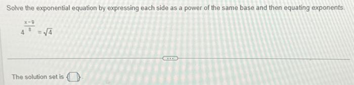 Solved Solve the exponential equation by expressing each | Chegg.com