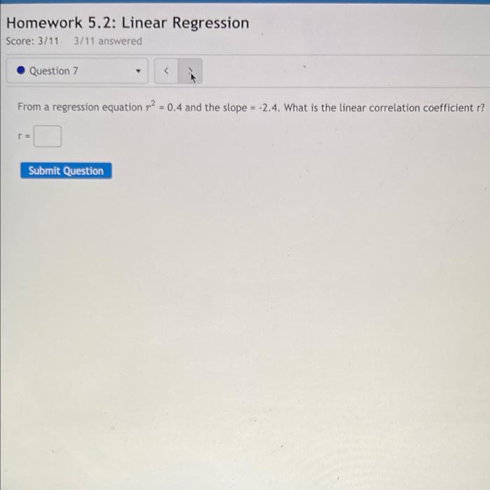 Solved Homework 5.2: Linear Regression Score: 3/11 3/11 | Chegg.com