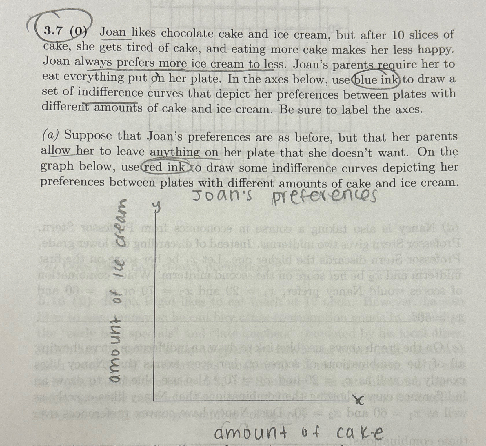 Solved 3.7 (a) ﻿Joan likes chocolate cake and ice cream, but