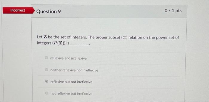 Let Z be the set of integers. The proper subset (⊂) | Chegg.com