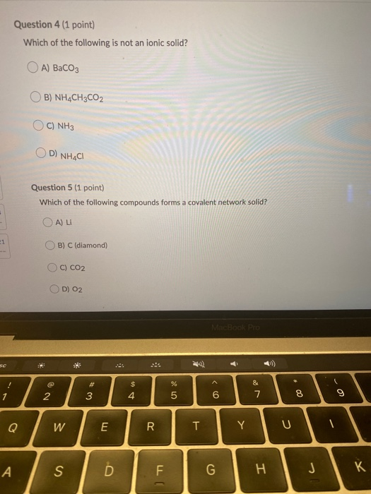 Solved Question 4 (1 point) Which of the following is not an | Chegg.com