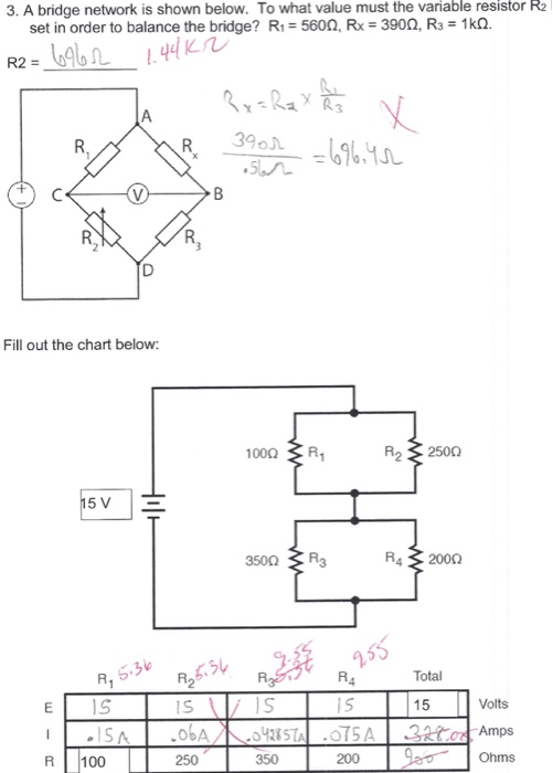 Solved 3. A Bridge Network Is Shown Below. To What Value | Chegg.com