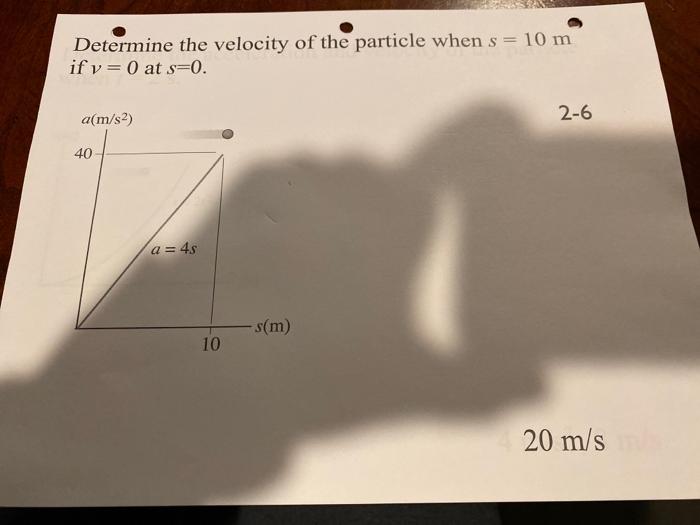 Solved Determine the acceleration and velocity of the | Chegg.com