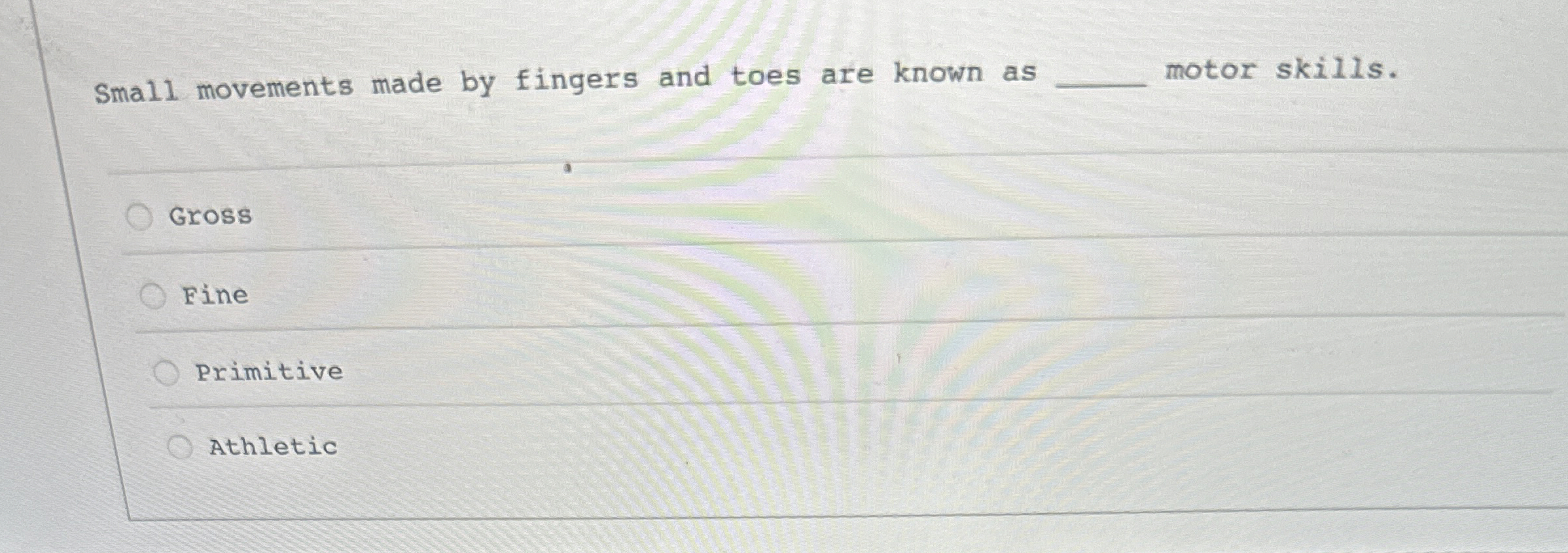 Solved Small movements made by fingers and toes are known | Chegg.com