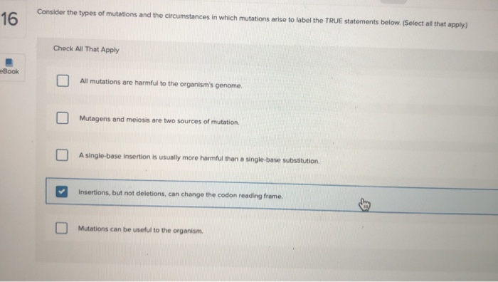 Solved Consider The Types Of Mutations And The Circumstances | Chegg.com Solved Consider The Types Of Mutations And The Circumstances | Chegg.com