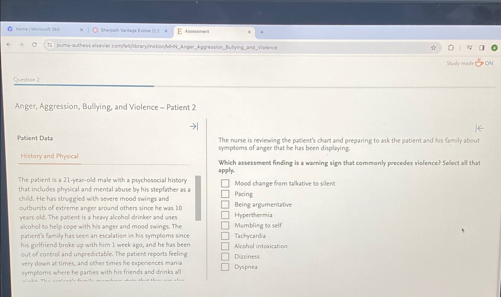 Solved Home | ﻿Microsoft 365Sherpath Vantage Evolve | Chegg.com