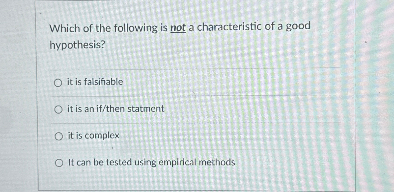 Solved Which of the following is not a characteristic of a | Chegg.com