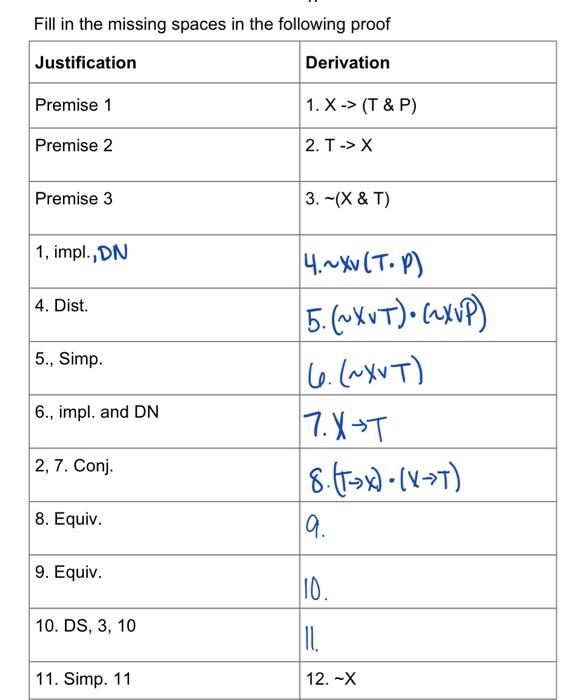 Solved Fill in the missing spaces in the following proof | Chegg.com
