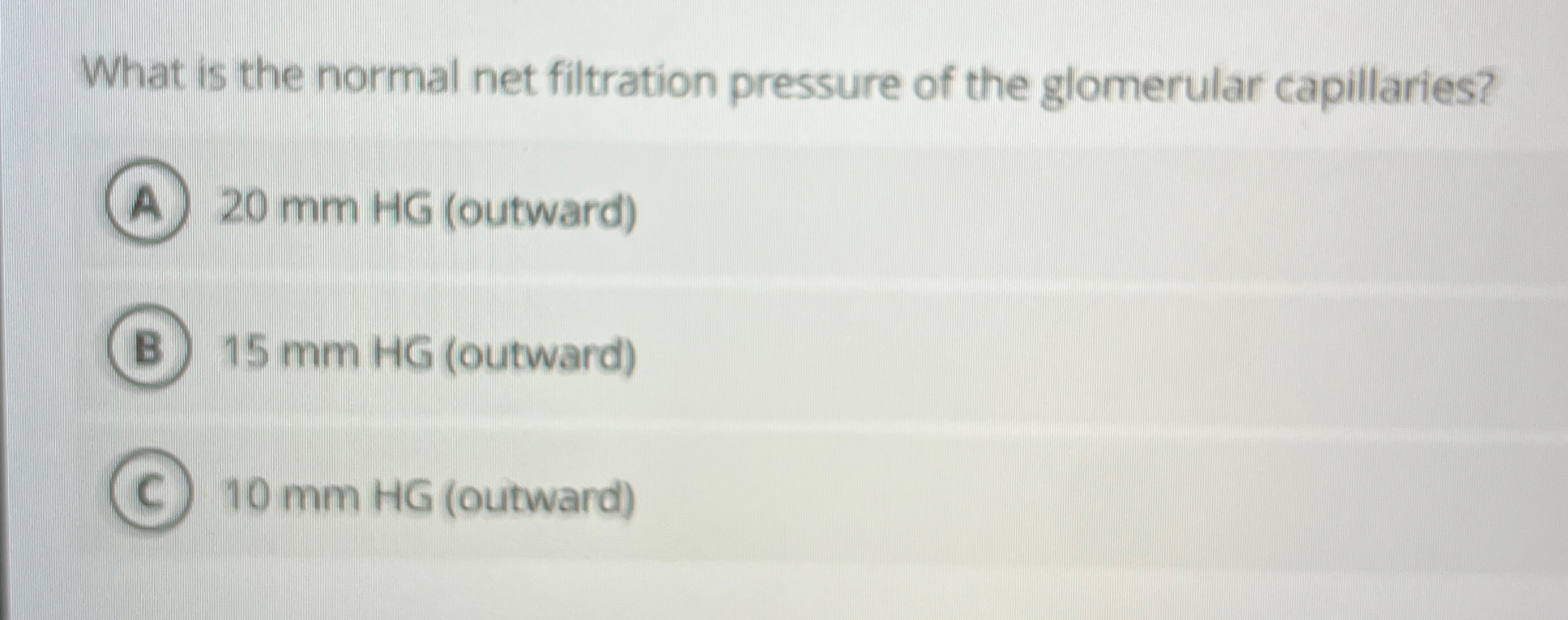 Solved What is the normal net filtration pressure of the | Chegg.com