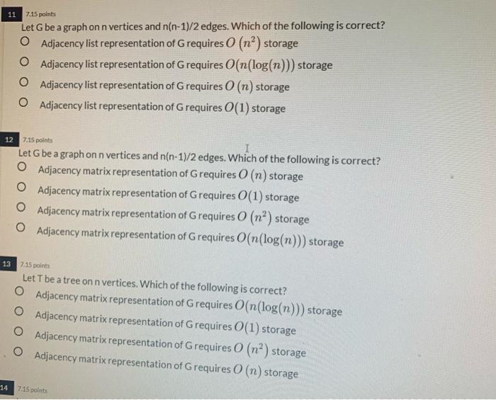 Solved 11 7.15 points Let G be a graph on n vertices and | Chegg.com