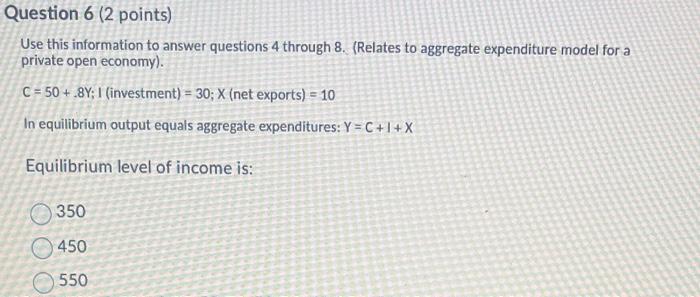 Solved Use this information to answer questions 4 through 8. | Chegg.com