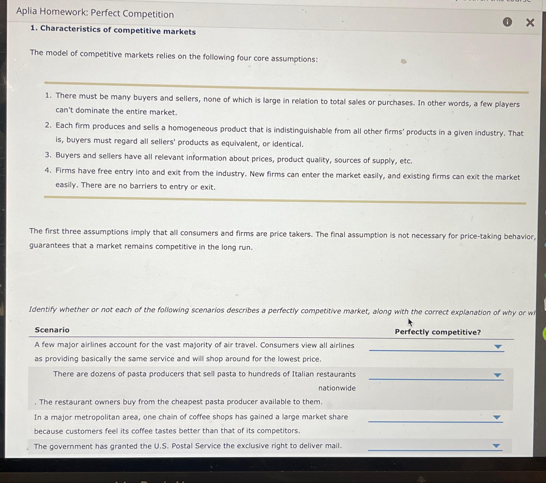 aplia homework perfect competition answers