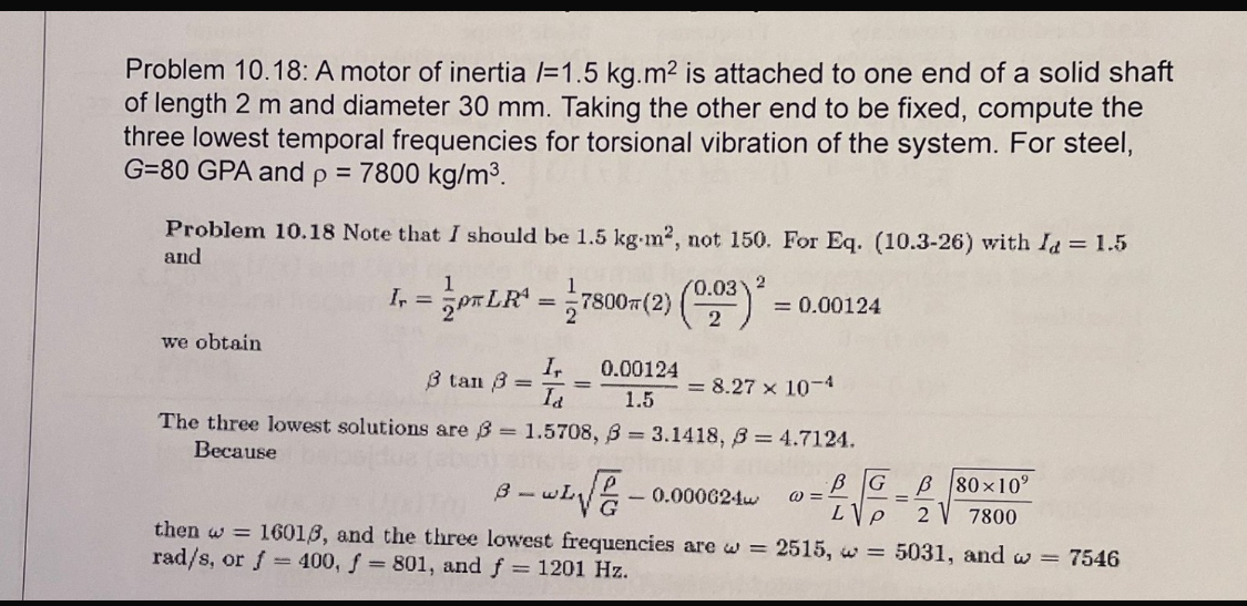 Solved Problem 10.18: A motor of inertia l=1.5kg*m2 ﻿is | Chegg.com