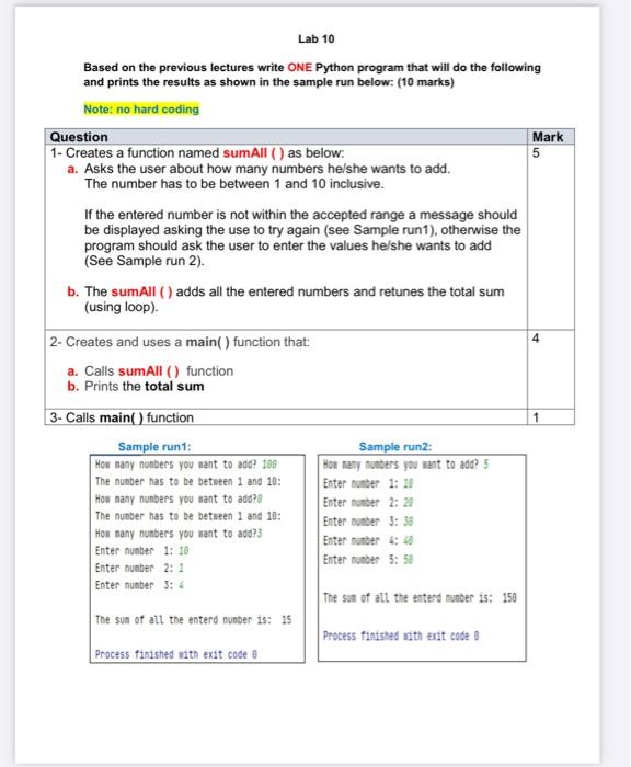 Solved 4 Lab 10 Based on the previous lectures write ONE | Chegg.com