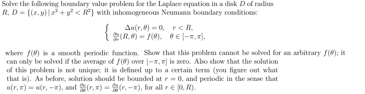 Solved Solve the following boundary value problem for the | Chegg.com