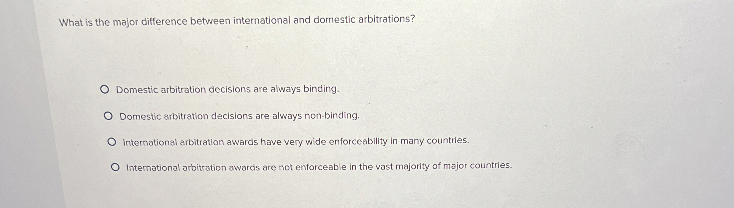 Solved What is the major difference between international | Chegg.com