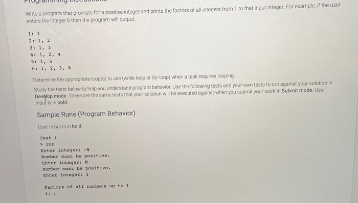 Solved Write a program that prompts for a positive integer | Chegg.com