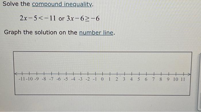 Solved Solve the compound inequality. 2x-5