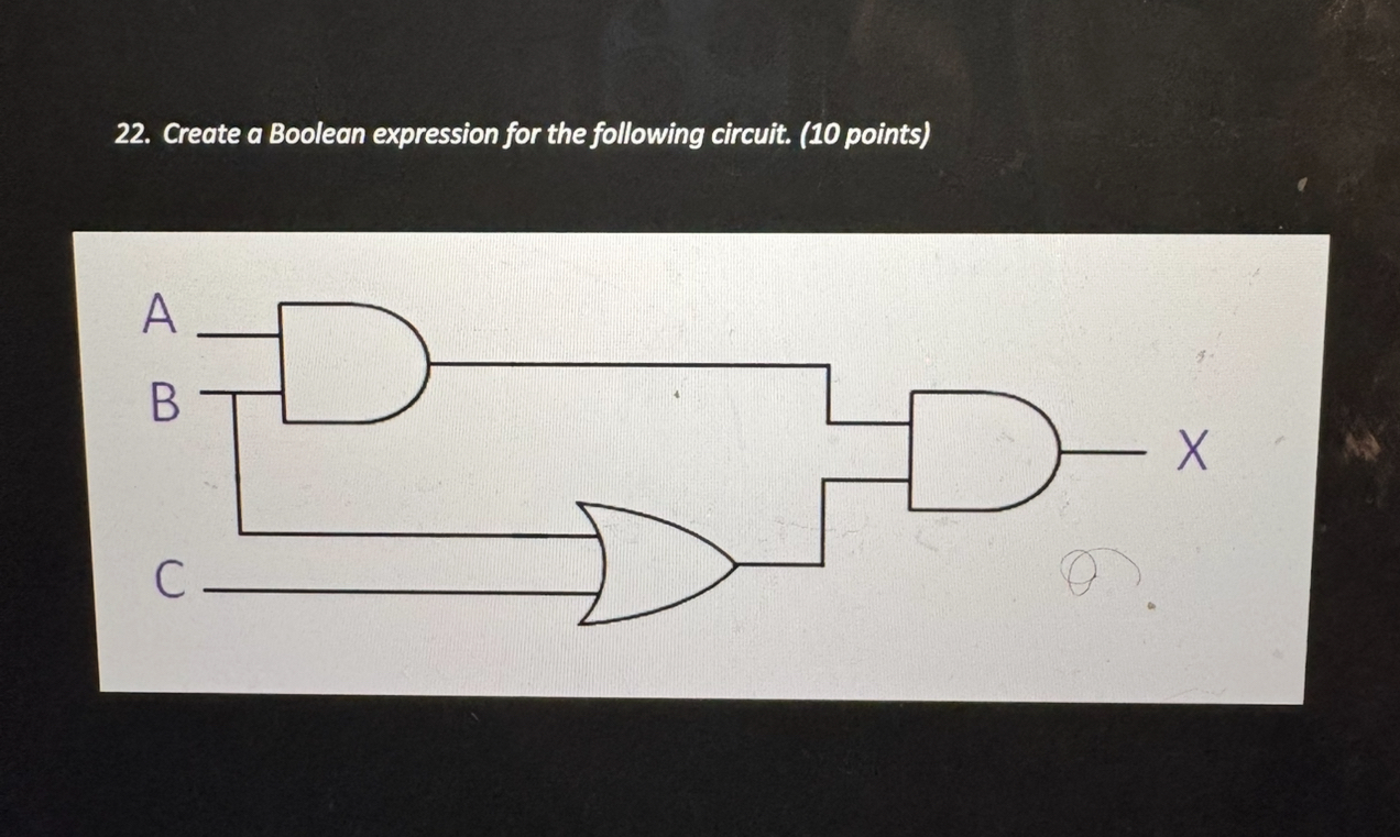 Solved Create a Boolean expression for the following | Chegg.com