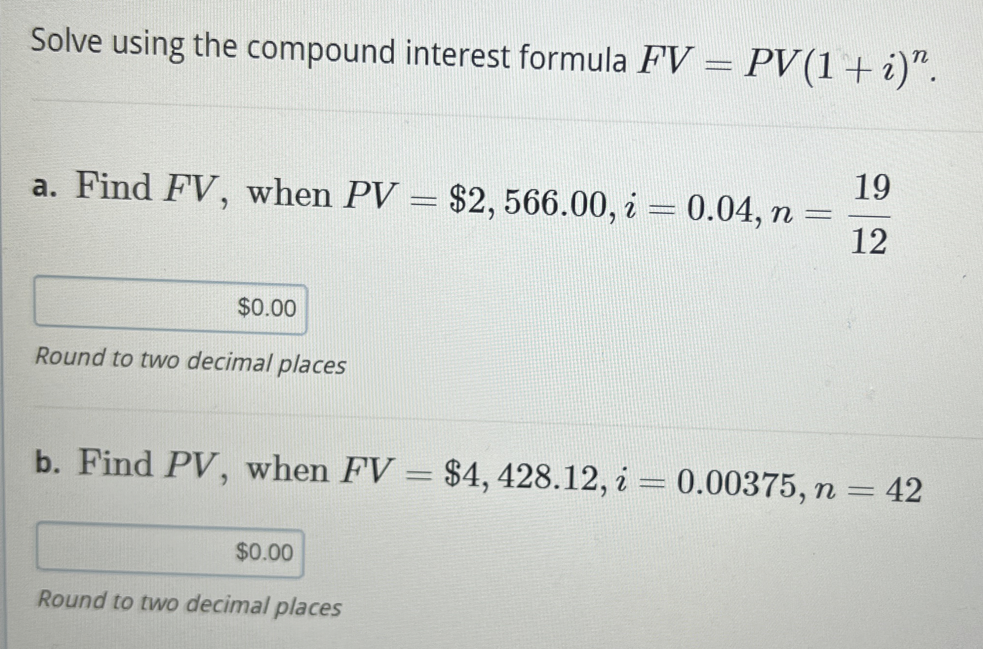 Solved Solve using the compound interest formula | Chegg.com