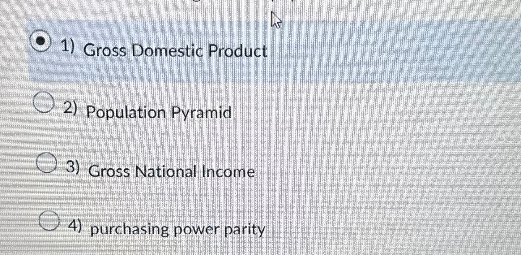 Solved Gross Domestic ProductPopulation PyramidGross | Chegg.com